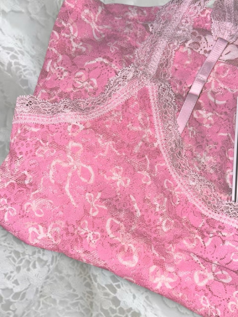 Victoria’s Secret PINK x LoveShackFancy Coquette Lace-Trim Tank Top 🎀 🍬 - Picture 4 of 5